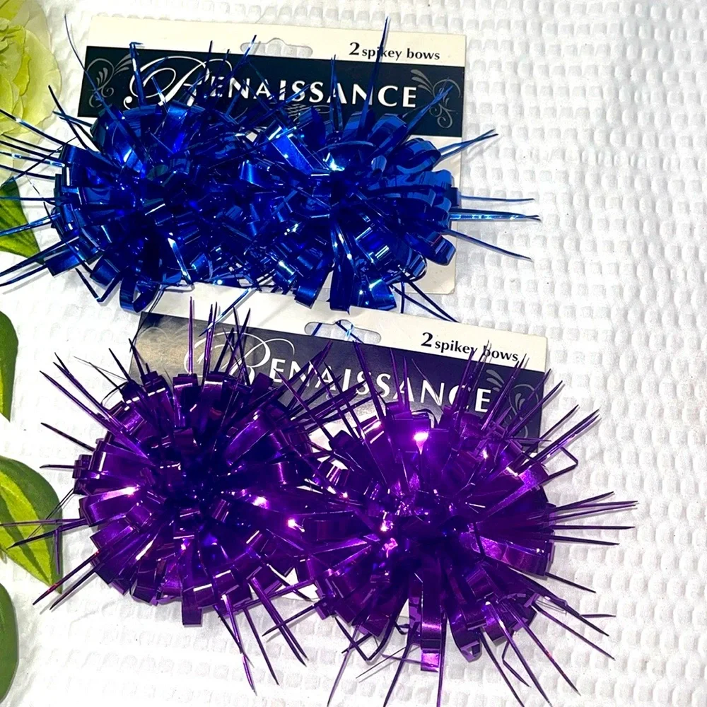 Vintage Renaissance 4 Spikes Bows Party Decorations Purple & Blue